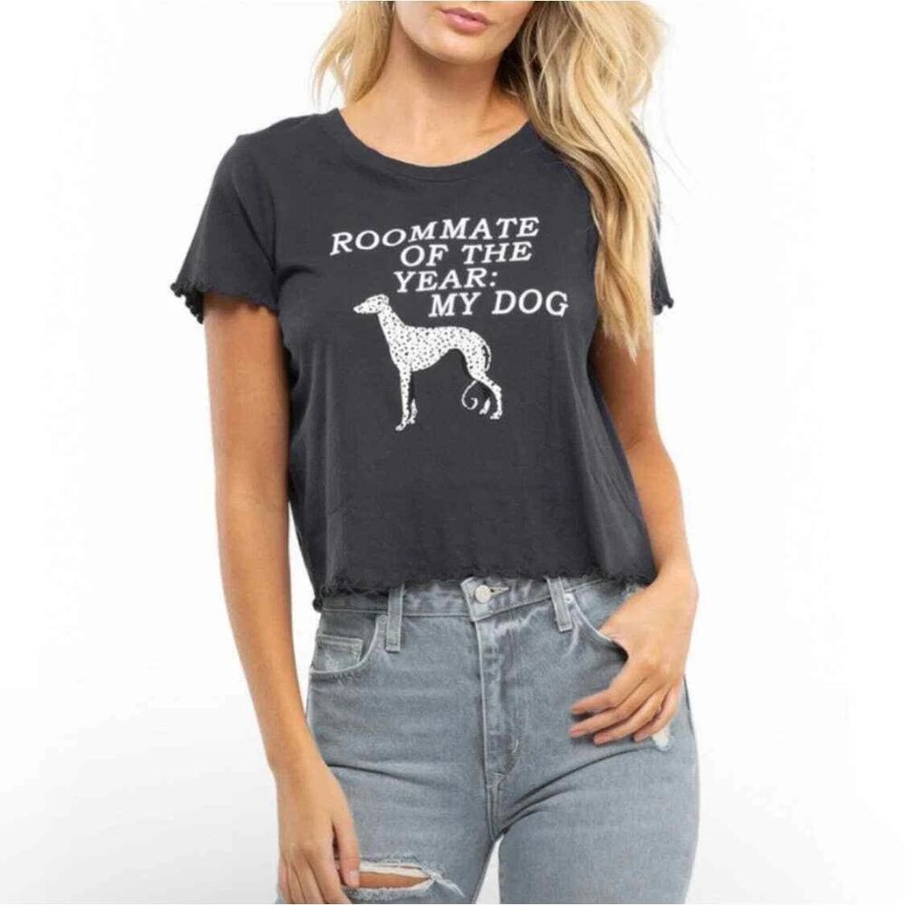 Wildfox Women's Asphalt Roommate of the Year My Dog Keke T-Shirt Size L NWT